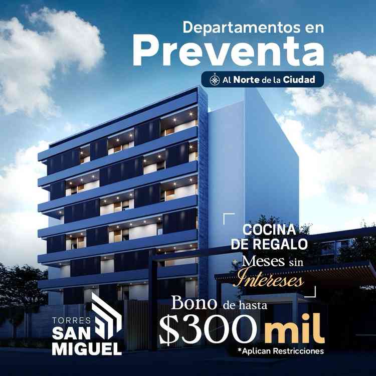 departamento en preventa torres san miguel   camino a las vias la conquista culiacan sinaloa pOr6yl7